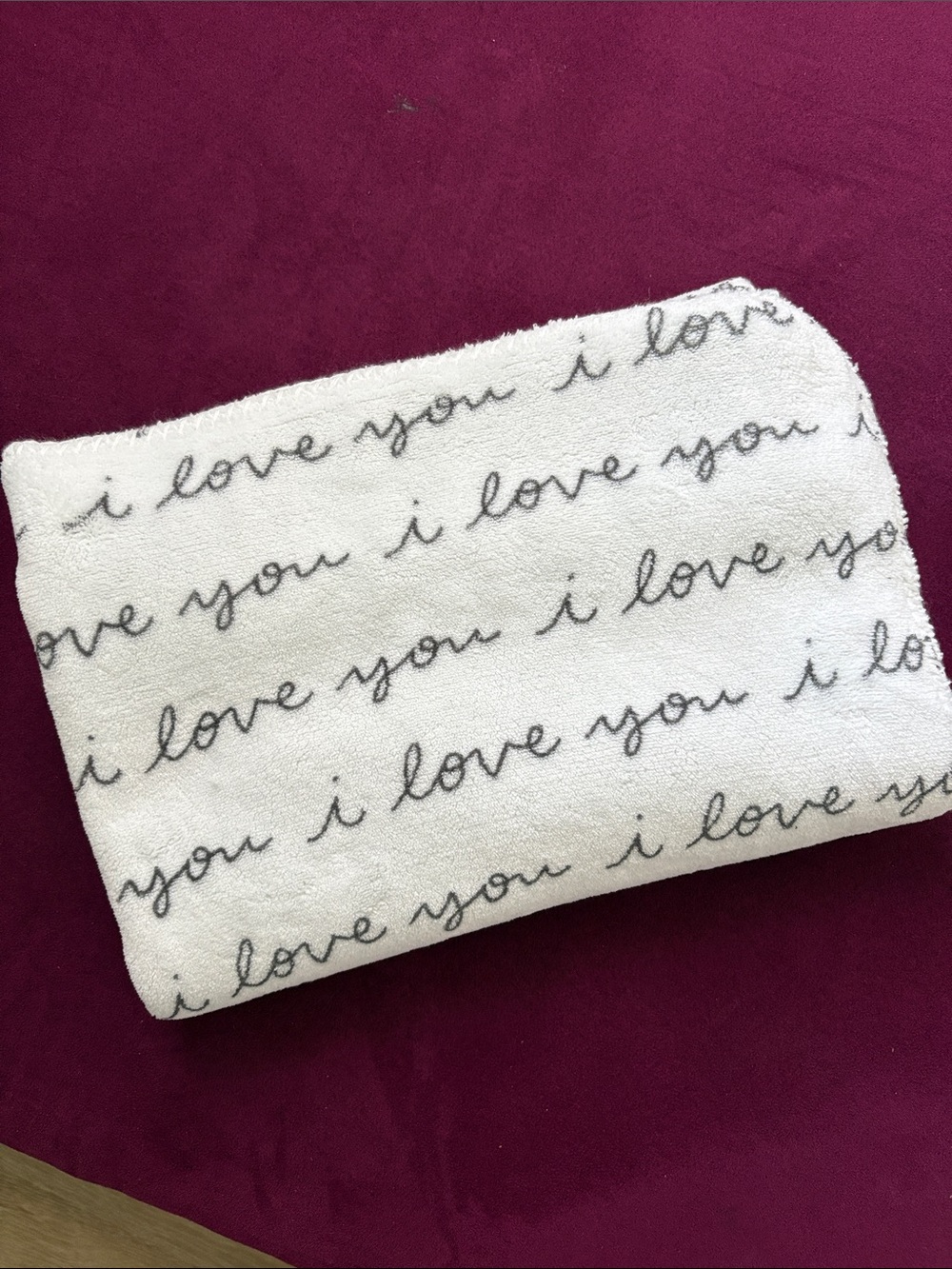 cloud island White "I Love You" Printed Blanket